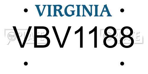 VBV1188 Virginia License Plate