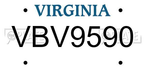 VBV9590 Virginia License Plate