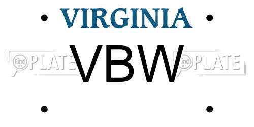 VBW Virginia License Plate