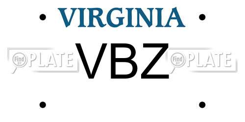 VBZ Virginia License Plate