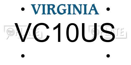 VC10US Virginia License Plate