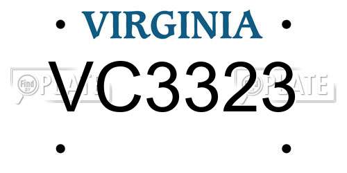 VC3323 Virginia License Plate