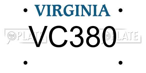 VC380 Virginia License Plate