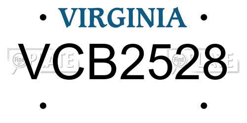 VCB2528 Virginia License Plate