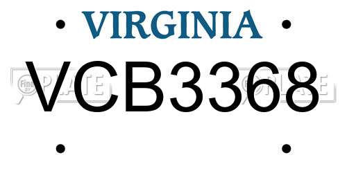 VCB3368 Virginia License Plate