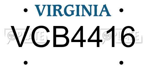 VCB4416 Virginia License Plate