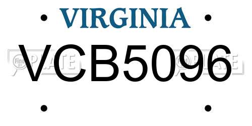 VCB5096 Virginia License Plate