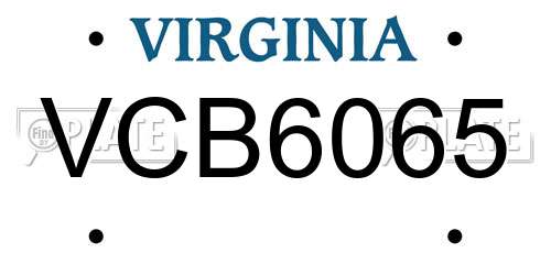 VCB6065 Virginia License Plate