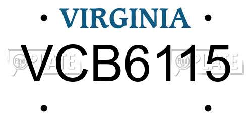 VCB6115 Virginia License Plate