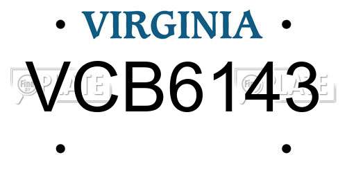 VCB6143 Virginia License Plate