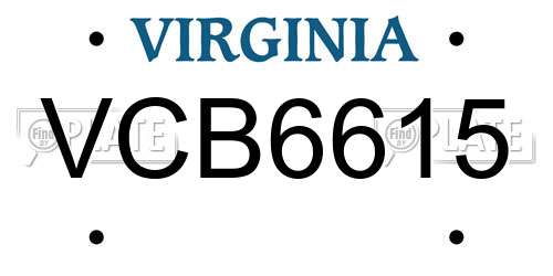 VCB6615 Virginia License Plate