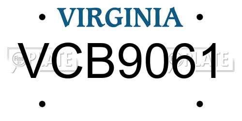 VCB9061 Virginia License Plate