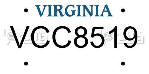 VCC8519 Virginia License Plate