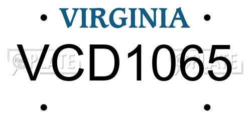 VCD1065 Virginia License Plate