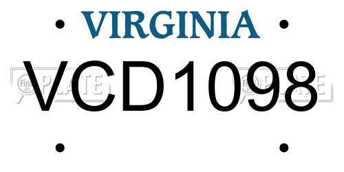 VCD1098 Virginia License Plate
