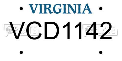 VCD1142 Virginia License Plate