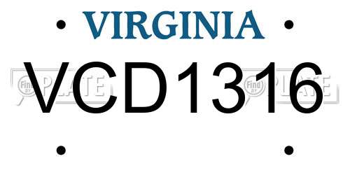 VCD1316 Virginia License Plate