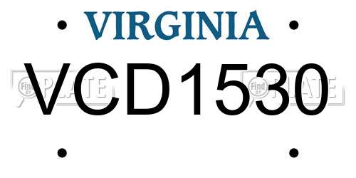 VCD1530 Virginia License Plate