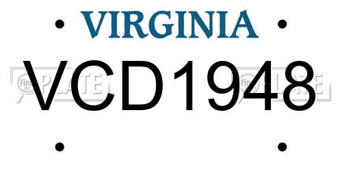 VCD1948 Virginia License Plate