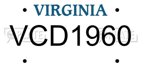 VCD1960 Virginia License Plate