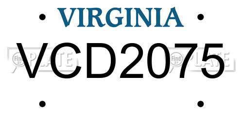 VCD2075 Virginia License Plate