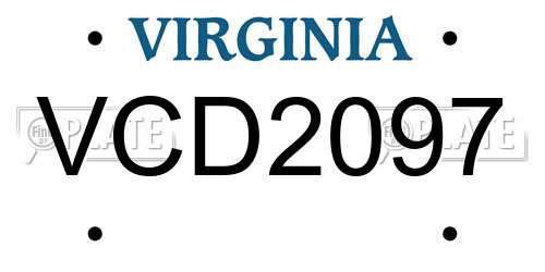 VCD2097 Virginia License Plate
