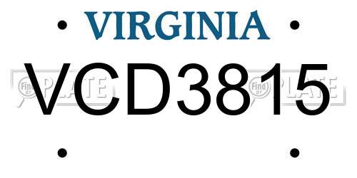 VCD3815 Virginia License Plate