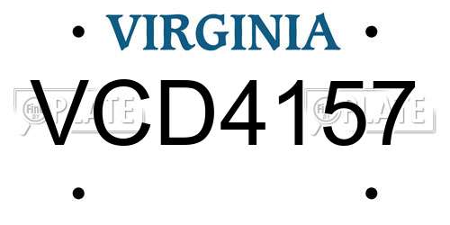 VCD4157 Virginia License Plate