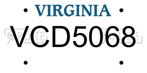 VCD5068 Virginia License Plate