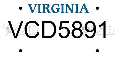 VCD5891 Virginia License Plate