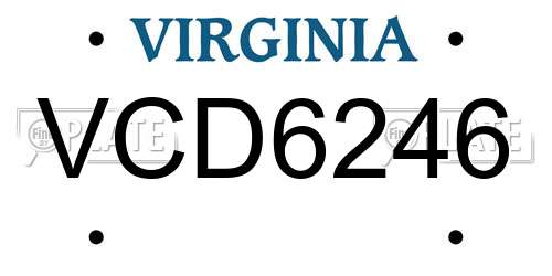 VCD6246 Virginia License Plate