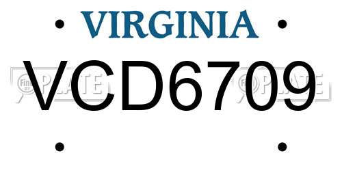 VCD6709 Virginia License Plate