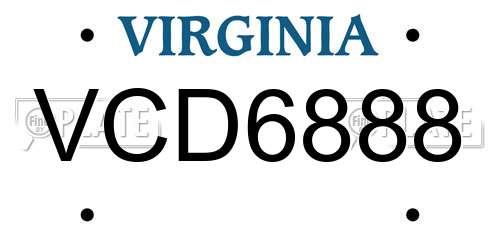 VCD6888 Virginia License Plate
