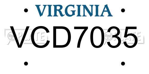 VCD7035 Virginia License Plate