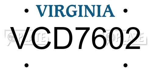 VCD7602 Virginia License Plate