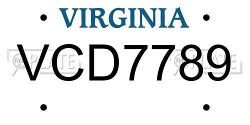 VCD7789 Virginia License Plate