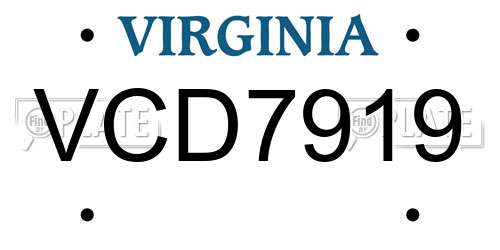 VCD7919 Virginia License Plate