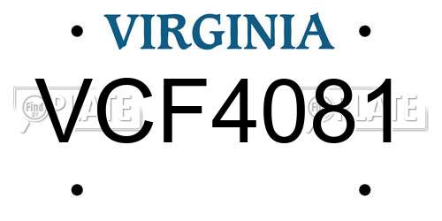 VCF4081 Virginia License Plate