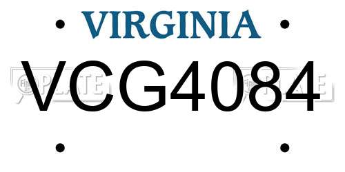 VCG4084 Virginia License Plate