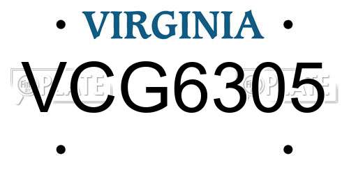 VCG6305 Virginia License Plate