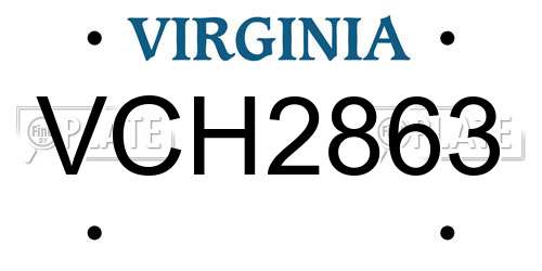 VCH2863 Virginia License Plate