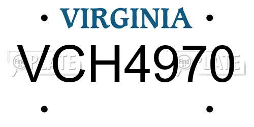 VCH4970 Virginia License Plate