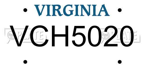 VCH5020 Virginia License Plate