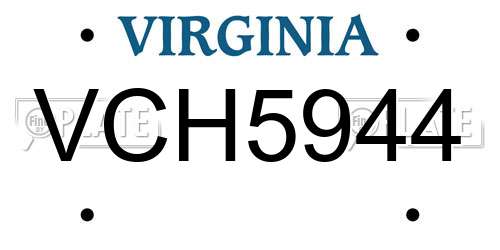 VCH5944 Virginia License Plate