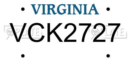 VCK2727 Virginia License Plate