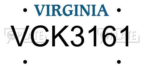 VCK3161 Virginia License Plate