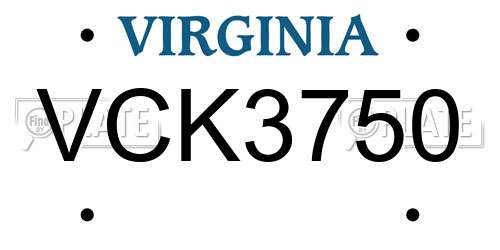 VCK3750 Virginia License Plate