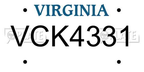 VCK4331 Virginia License Plate