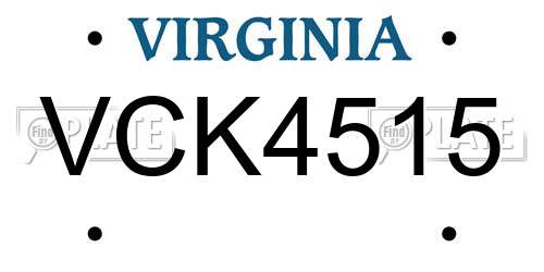VCK4515 Virginia License Plate