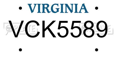 VCK5589 Virginia License Plate
